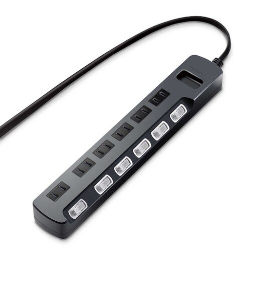 エレコム　AV雷ガードタップ 個別スイッチ ホコリシャッター付 6個口 2.5mAVTK6A2625BK