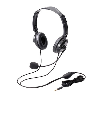 エレコム　ヘッドセット｢φ3.5mm ミニプラグ｣(ブラック)HSHP20TBK