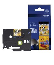 ブラザー 【純正】ピータッチ ラミネートテープ 幅12mm (黒文字/プーさんホワイト)TZEDW31