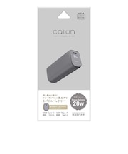 ラスタバナナ calon 5000mAhモバイルバッテリー A×1 C×1 20W出力 充電表示 チャコールグレーRLI050C20W04CGRY
