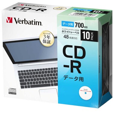 VERBATIMJAPAN　1~48倍速対応 データ用CD-R (700MB・10枚)SR80FP10D1B