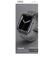 KENZAN　ASPEN DESIGNER EDITION BRAIDED APPLE WATCH STRAP 45/44/42MM - PEBBLE GREYUNIQ45MMASPDEPGRY