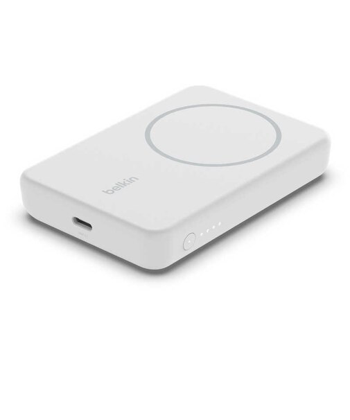 BELKIN　BOOST CHARGE MagSafe対応 磁気ワイヤレスモバイルバッテリー 5K + スタンド(ホワイト) ホワイト [18.0Wh 5000 mAh /充電タイプ] BPD004BTWT