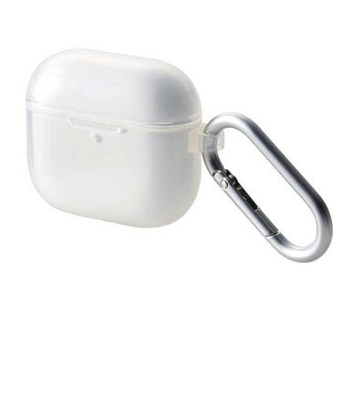 エレコム　AirPods 4 ケース 用 ソフト カバー ワイヤレス/ MagSafe カラビナ付 クリア AVAAP06UCCR