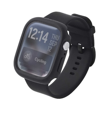 エレコム　アップルウォッチ カバー Apple Watch Series 11 / 10 ［ 46mm ］ ケース 強化ガラス 10H 耐衝撃フレーム 指紋防止 飛散防止 ブラック AW25AFCTSLBK