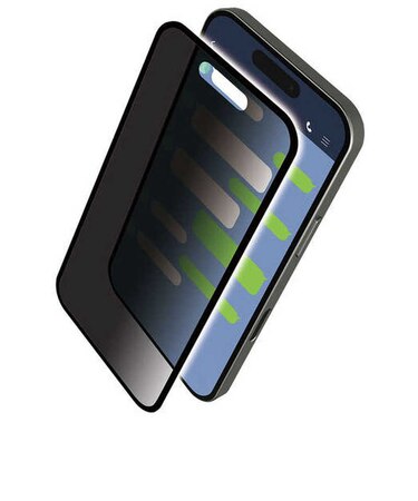 エレコム　iPhone 17Pro ガラスフィルム 2次強化 フレーム付き のぞき見防止 左右 簡単貼り付けツール付き ブラック PMCA25CFLGFPF2H