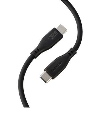 エレコム　USB C-C PD対応 240W対応 シリコン 充電専用 1.0m USBCCFCPSS10BK