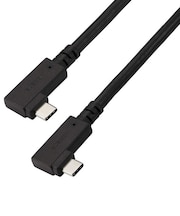 エレコム　USB Type-C ケーブル 両端L字 やわらか 240W USB4 20Gbps PD EPR 4K/60Hz 1m ブラック USB4CLLEY10NBK