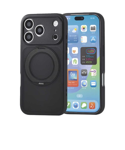 エレコム　iPhone 18 Pro ハイブリッドケース 極限 MAGKEEP スタンド PMA26CMGSTKBK