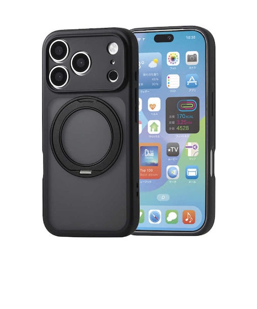 エレコム　iPhone 18 Pro ハイブリッドケース 極限 MAGKEEP スタンドマット PMA26CMGSTKCBK