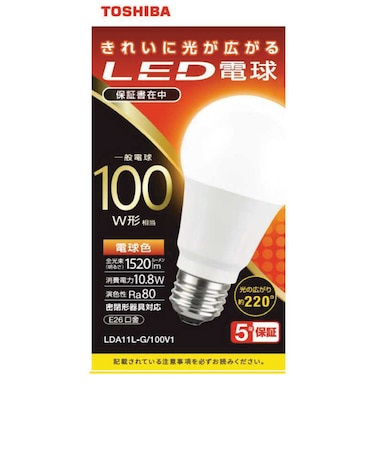 東芝　LED電球 全方向 電球色 100W形相当 LDA11LG100V1
