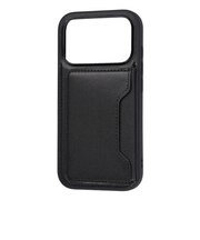 レイアウト　iPhone 18 Pro ケース / ハイブリッドケース maru レザリア ポケット / ブラック RTP58K8TBB