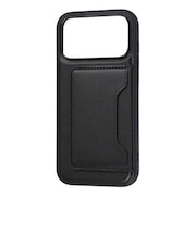 レイアウト　iPhone 18 Pro Max ケース / ハイブリッドケース maru レザリア ポケット / ブラック RTP59K8TBB