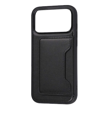 レイアウト　iPhone 18 Pro Max ケース / ハイブリッドケース maru レザリア ポケット / ブラック RTP59K8TBB