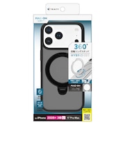 トリニティ iPhone 18 Pro Max / 17 Pro Max マグネット吸着式アクセサリー対応 リングスタンド付きハイブリッドクリアケース TRIP26L3MOLMBKBK
