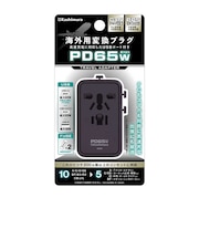 カシムラ　海外用変換プラグ/マルチコンセント A/C/SE/O/BFタイプ→A/C/O/SE/BF/B3/O2/CB/J/L USBA＋C3 PD65W WP117M