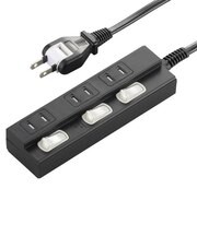ビックアイデア　個別スイッチ付節電タップ3個口1m ［1.0m / 3個口 / スイッチ付き(個別)］ 黒 BITST311K
