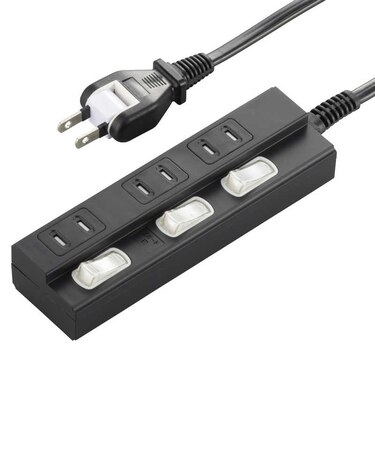 ビックアイデア　個別スイッチ付節電タップ3個口2m ［2.0m / 3個口 / スイッチ付き(個別)］ 黒 BITST321K