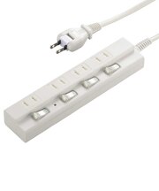 ビックアイデア　個別スイッチ付節電タップ4個口2m ［2.0m / 4個口 / スイッチ付き(個別)］ 白 BITST421W