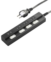 ビックアイデア　個別スイッチ付節電タップ4個口2m ［2.0m / 4個口 / スイッチ付き(個別)］ 黒 BITST421K