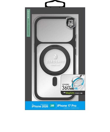 ラスタバナナ　iiPhone 18 Pro / 17 Pro ケース ZEROSAFE Circle 磁力充電対応 CL×BK クリア＊ブラック 9599IP6BZSCLBK