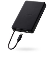 モバイルバッテリー 10000mAh ケーブル一体型 30W PD対応 半固体リチウムイオン電池 LED残量パネル PSE適合 ブラック DEC8410000BK