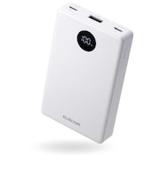 モバイルバッテリー 10000mAh 薄型 軽量 35W PSE適合 半固体リチウム 長寿命 iPhone Android Switch 対応 LED残量1%表示 ホワイト DEC8610000WH
