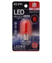 LED装飾電球 LEDエルパボールmini ホワイト [E12/赤色/ナツメ球形] LDT1RGE12G104