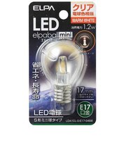 LED装飾電球 S形ミニ球形 LEDエルパボールmini クリア [E17/電球色/一般電球形] LDA1CLGE17G456