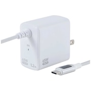 GAN 65W PD充電器ケーブル一体型 1.2m JYUAC0212W