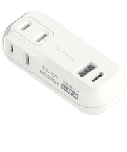 旅行用2AC2USB A+C 12W リバーシブル 自動識別 ホワイト WM26