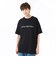 124K1011700　M EMB LETTERED SS TEE　BLACK　682620-0002