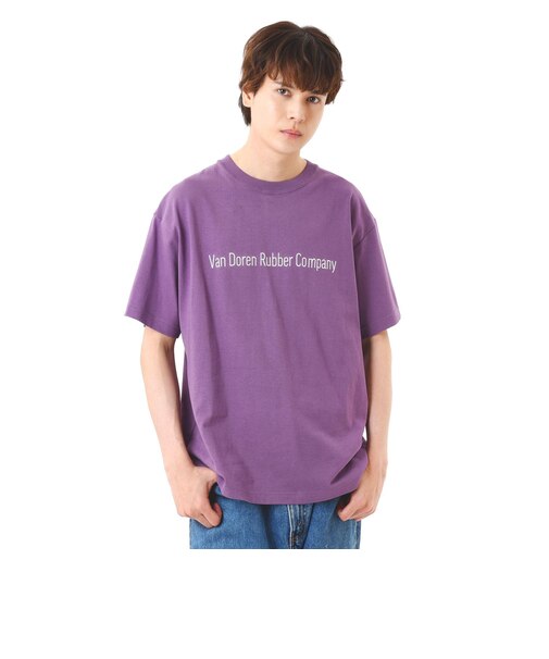 124K1011700 M EMB LETTERED SS TEE GRAPE 682620-0003