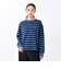124K3021200　W border long sleeve T-shirt　BLUE　682614-0002