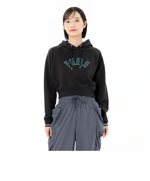 629083　W CL PLAY.PARIS. RELAXED HOODI　01BLK　684001-0001