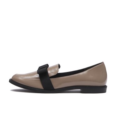 JE-2053　BICOLOR RIBBON LOAFERS　E/BEIGE　685617-0002