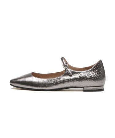 W31756 W BRIDGE MARYJANE BALLET SILVER CROC PRT 687314-0001
