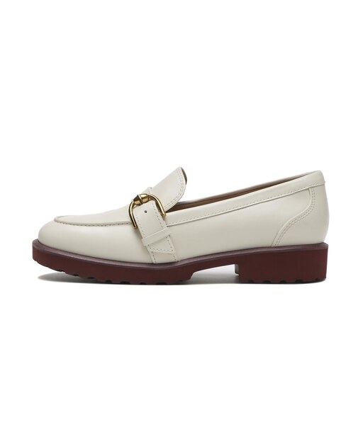 W30775 W GIANA BUCKLE LOAFERS IVORY LTR 687320-0001