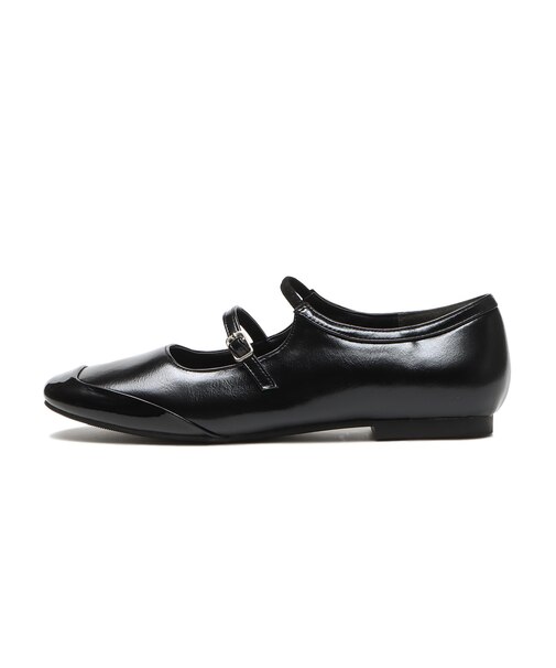 W7054　2BELT TOE CAP FLAT　BLACK　682250-0001