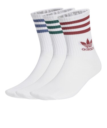 JI9471　U MID CUT CREW SOCKS　WHT/RUB/INK/GRN　689931-0001