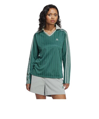 JD2602 W V-NECK LS COLLEGIATEGREEN 690001-0001