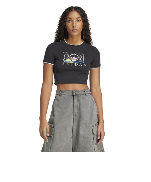 JD1813 W GRAPHIC BABY TEE BLACK 689985-0001