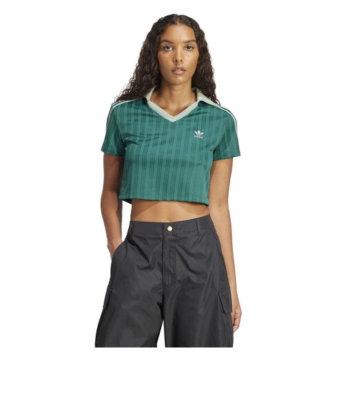 JD2609　W V-NECK POLO　COLLEGIATEGREEN　689988-0001