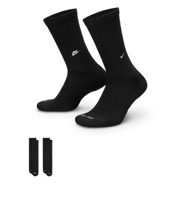 FZ3073　U 2P EMBRDY SOCKS　011BLK/WHT　695572-0001