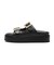 JE-2252　DOUBLE BELT PLATFORM SANDALS　BLACK　694469-0001