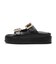 JE-2252　DOUBLE BELT PLATFORM SANDALS　BLACK　694469-0001
