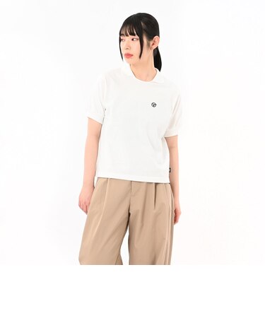 125R3061300　W Collared Cropped Tee　WHITE　695081-0001