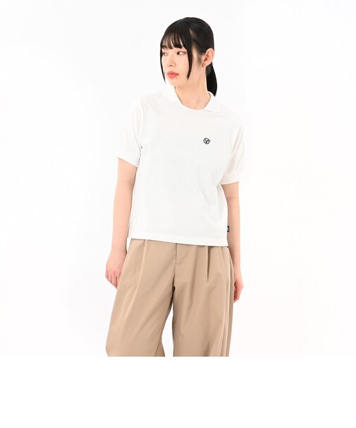 125R3061300　W Collared Cropped Tee　WHITE　695081-0001