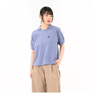 125R3061300　W Collared Cropped Tee　BLUE　695081-0003