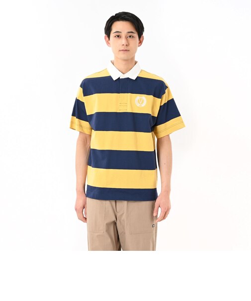 125R1110900　M S/S Rugby Shirt　YLW x NVY　695063-0002